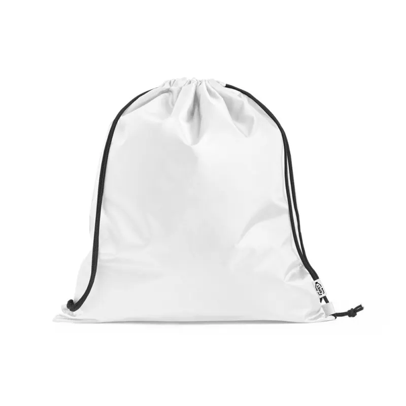 Rucsac cu snur 190T poliester reciclat (100% rPET) Pemba – cu logo-ul firmei
