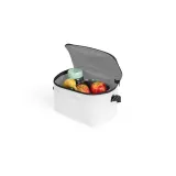 Geantă termică din poliester reciclat 600D cu curea reglabilă 7 L Cancun – cu logo-ul firmei — fotografia 18