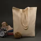 Sacoșă textilă cu burduf din bumbac premium de 240g cu mânere lungi 38x42x9cm — fotografia 2