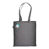 Pungă de cumpărături din bumbac reciclat, 280 g/m², cu mânere lungi – cu logo-ul firmei — fotografia 2