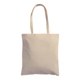 Pungă din bumbac de 180 g/m², cu mânere lungi – cu logo-ul firmei — fotografia 3