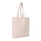Sacoșă textilă cu burduf din bumbac premium de 300g cu mânere lungi 38x42+9 cm — fotografia 1