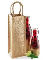 Sacoșă textilă din iuta pentru sticla - Shimmer Jute Bottle Bag — fotografia 2