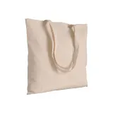 Pungă de cumpărături din bumbac de 135 g/m², cu mânere lungi – cu logo-ul firmei — fotografia 1