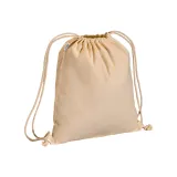 Rucsac din bumbac organic de 220 g/m², cu închidere cu șnur – cu logo-ul firmei — fotografia 1
