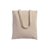 Pungă din bumbac de 180 g/m², cu mânere lungi – cu logo-ul firmei — fotografia 2