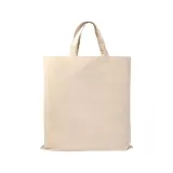 Pungă de cumpărături din bumbac de 135 g/m², cu mânere scurte – cu logo-ul firmei — fotografia 2
