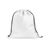 Rucsac cu snur 190T poliester reciclat (100% rPET) Pemba – cu logo-ul firmei — fotografia 1