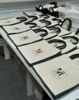 Sacoșă textilă pentru pictat din iuta si bumbac - Printers' Midi Jute Bag — fotografia 5
