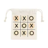 Joc de tic-tac-toe din lemn, cu pungă din bumbac – cu logo-ul firmei — fotografia 3