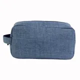Trusă de cosmetice din țesătură de poliester melanj 300D, cu mâner – cu logo-ul firmei — fotografia 2