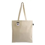 Pungă de cumpărături Fairtrade® de 140 g/m², cu mânere lungi – cu logo-ul firmei — fotografia 2