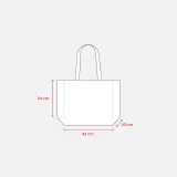 Geantă de cumpărături din iută, cu mânere lungi și pliu lateral – cu logo-ul firmei — fotografia 3