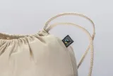 Rucsac din bumbac FAIRTRADE ® de 140 g/m², cu închidere cu șnur – cu logo-ul firmei — fotografia 4
