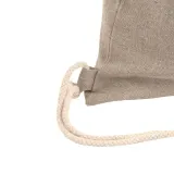 Rucsac din bumbac reciclat, cu șnur, de 150 g/m² – cu logo-ul firmei — fotografia 3
