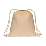 Rucsac din bumbac organic de 220 g/m², cu închidere cu șnur – cu logo-ul firmei — fotografia 3