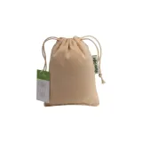 Pungă cadou din bumbac organic, 140 g/m², 10 x 14 cm – cu logo-ul firmei — fotografia 2
