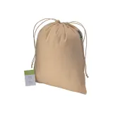 Pungă cadou din bumbac organic, 140 g/m², 25 x 30 cm – cu logo-ul firmei — fotografia 1
