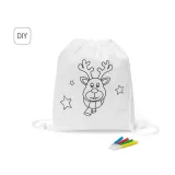 Rucsac cu snur de colorat pentru copii Glencoe – cu logo-ul firmei — fotografia 5