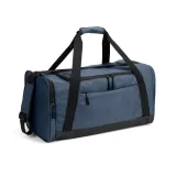 Geantă de sport din poliester reciclat 600D de înaltă densitate Faro – cu logo-ul firmei — fotografia 1