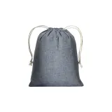 Pungă cadou din bumbac reciclat, 150 g/m², 15 x 20 cm – cu logo-ul firmei — fotografia 2
