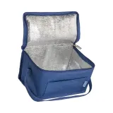 Geantă termoizolantă Melange din PET reciclat, cu interior argintiu din bumbac reciclat – cu logo-ul firmei — fotografia 3