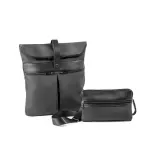 Rucsac din microfibră și PU Rover backpack – cu logo-ul firmei — fotografia 1