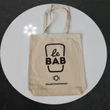 Sacoșă textilă cu burduf din bumbac premium de 240g cu mânere lungi 38x42x9cm — fotografia 4