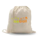 Rucsac cu snur 100% bumbac (100 g/m²) Hanover – cu logo-ul firmei — fotografia 3