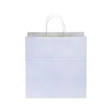 Pungă de cumpărături din hârtie de 100 gr/m², cu pliu lateral – cu logo-ul firmei — fotografia 2
