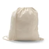 Rucsac cu snur 100% bumbac (100 g/m²) Hanover – cu logo-ul firmei — fotografia 1