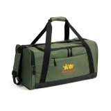 Geantă de sport din poliester reciclat 600D de înaltă densitate Faro – cu logo-ul firmei — fotografia 4