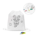Rucsac cu snur de colorat pentru copii Glencoe – cu logo-ul firmei — fotografia 2