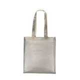 Pungă de cumpărături din policoton strălucitor, 90 g/m², cu mânere lungi – cu logo-ul firmei — fotografia 2