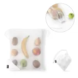 Geantă pliabilă din plasă și poliester reciclat 190T (100% rPET) Bolzano – cu logo-ul firmei — fotografia 2