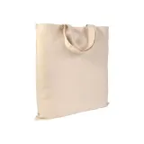 Pungă de cumpărături din bumbac de 135 g/m², cu mânere scurte – cu logo-ul firmei — fotografia 1