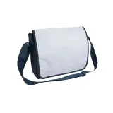 Rucsac din poliester 600D, cu curea de umăr reglabilă și clapă albă – cu logo-ul firmei — fotografia 1