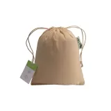 Pungă cadou din bumbac organic, 140 g/m², 15 x 20 cm – cu logo-ul firmei — fotografia 2