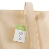 Geantă de cumpărături din bumbac organic, 140 g/m², cu mânere lungi – cu logo-ul firmei — fotografia 5