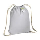 Pungă din bumbac organic cu șnur și colțuri întărite 140 g/m² – cu logo-ul firmei — fotografia 1