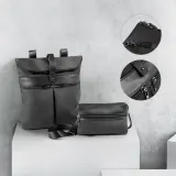 Rucsac din microfibră și PU Rover backpack – cu logo-ul firmei — fotografia 2