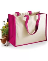 Sacoșă textilă pictat clasic bumbac si Iuta - Printers' Jute Classic Shopper — fotografia 2