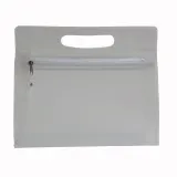 Geantă cosmetică din PVC transparentă, cu fermoar și mâner – cu logo-ul firmei — fotografia 2