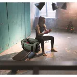 Geantă de sport din poliester reciclat 600D de înaltă densitate Faro – cu logo-ul firmei — fotografia 5