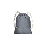 Pungă cadou din bumbac reciclat, 150 g/m², 10 x 14 cm – cu logo-ul firmei — fotografia 2