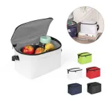 Geantă termică din poliester reciclat 600D cu curea reglabilă 7 L Cancun – cu logo-ul firmei — fotografia 2
