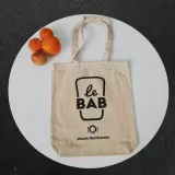 Sacoșă textilă cu burduf din bumbac premium de 240g cu mânere lungi 38x42x9cm — fotografia 3