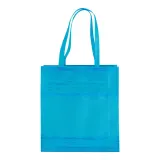 Pungă de cumpărături din material nețesut, sudată termic, cu pliu de lărgire – cu logo-ul firmei — fotografia 2