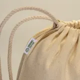 Rucsac din bumbac organic de 220 g/m², cu închidere cu șnur – cu logo-ul firmei — fotografia 5