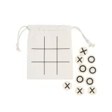 Joc de tic-tac-toe din lemn, cu pungă din bumbac – cu logo-ul firmei — fotografia 2